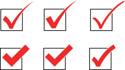 イラスト素材：チェックマークのベクター素材　 check mark  icon set. © samemen