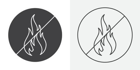 No fire icon Line graphics illustration