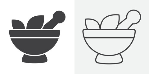 Natural medicine icon Line graphics illustration