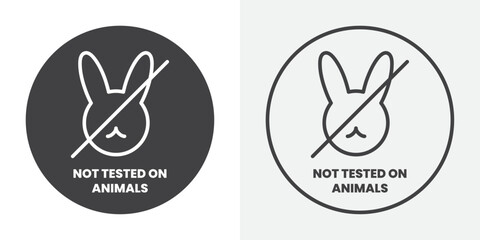 Not tested on animals icon Line graphics illustration