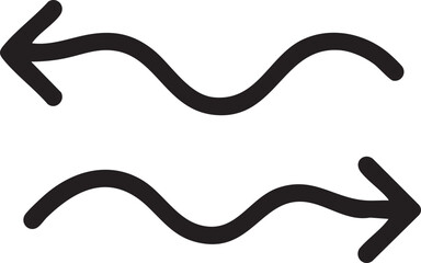 Curvy Arrows Pointing in Opposite Directions Representing Reversal Exchange or Two Way Communication on White Background