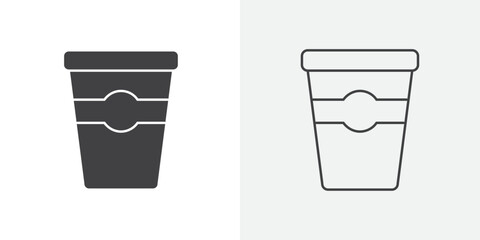 Paper coffee cup icon Line graphics illustration
