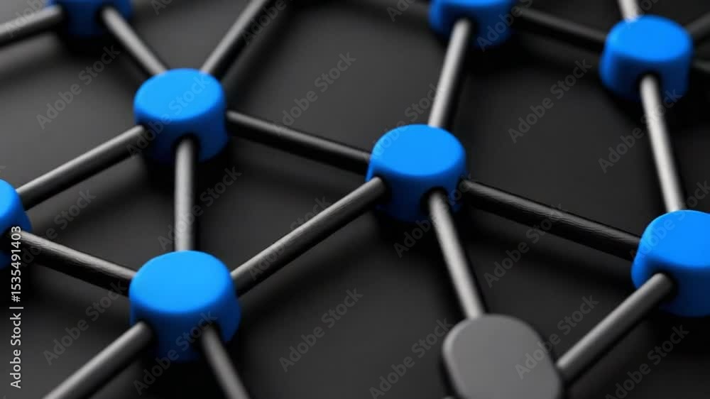 Poster abstract representation of interconnected nodes and edges in a digital network, showcasing technolog