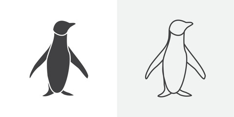 Penguin icon Line graphics illustration