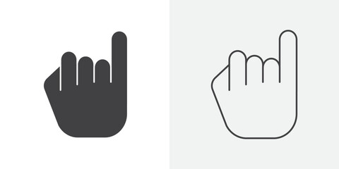 Pinky finger icon Line graphics illustration