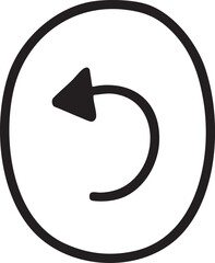 Simple Black Arrow Icon Curving Backwards Inside a Circle Representing Undo Return or Refresh Functionality