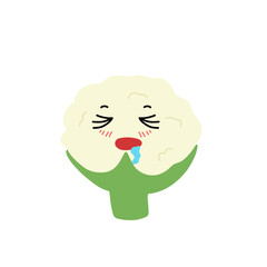 Cauliflower emoticon cartoon illustration
