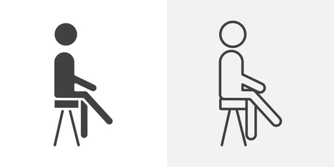 Sitting icon Line graphics illustration