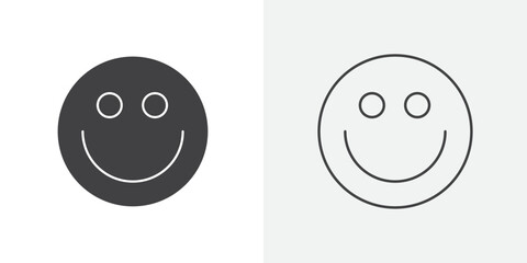 smile icon Line graphics illustration