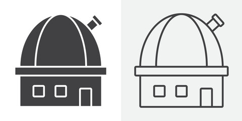 Space observatory icon Line graphics illustration