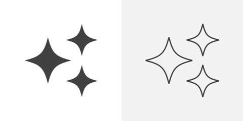 Sparkles shine icon Line graphics illustration