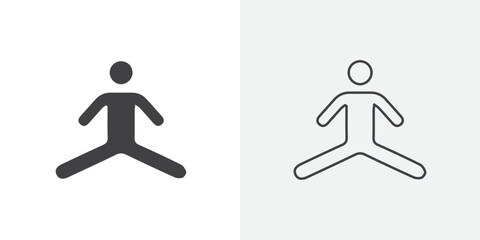 Split legs exercise icon Line graphics illustration