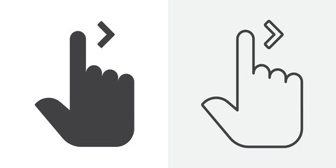 Swipe right icon Line graphics illustration