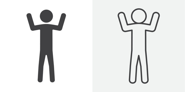 Surrender, capitulate, give up icon Line graphics illustration