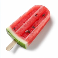 Watermelon popsicle isolated on white background.