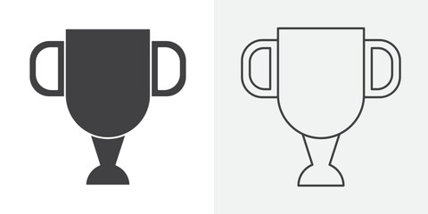 Trophy cup with star icon Line graphics illustration