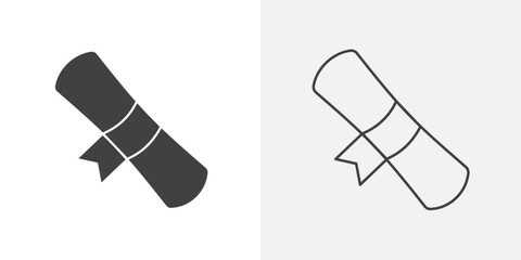 University, college degree icon Line graphics illustration