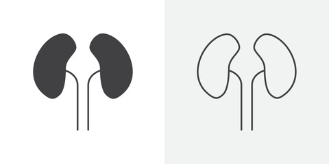 Urinary system icon Line graphics illustration