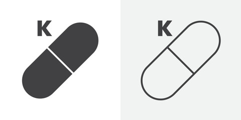 Vitamin K icon Line graphics illustration