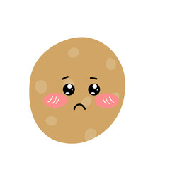 Fototapeta premium Potatoes character expression. emoticon element. Various expressions of cartoon illustrations. cute and adorable emoticons of fruits and vegetables style 