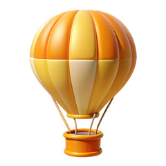Naklejka premium 3d cartoon hot air balloon isolated on white background