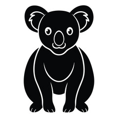 Naklejka premium Silhouette of a cute koala bear illustration perfect for australian wildlife or animal design.