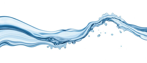 Fototapeta premium Flowing water creates serene and refreshing visual, showcasing smooth curves and splashes. vibrant blue tones enhance feeling of tranquility