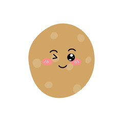 Fototapeta premium Potatoes character expression. emoticon element. Various expressions of cartoon illustrations. cute and adorable emoticons of fruits and vegetables style 
