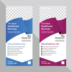 Vector medical roll up banner templates	