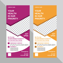 Vector medical roll up banner templates	