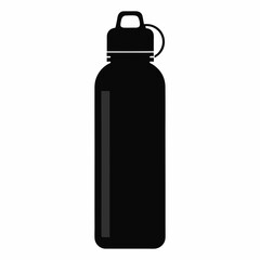 black plastic bottle isolated
