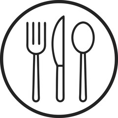 spoon fork knife line art icon
