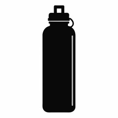 black plastic bottle isolated