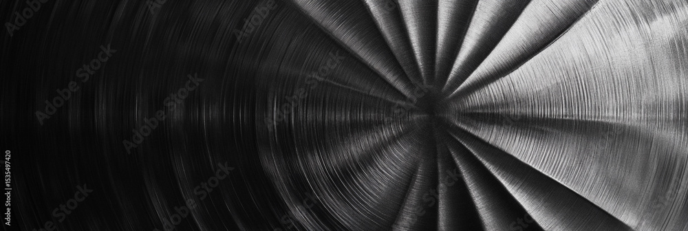 Poster Abstract close-up of metallic surface with radial patterns Generative AI