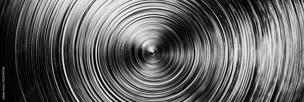 Poster Abstract close-up of textured metallic circular patterns Generative AI