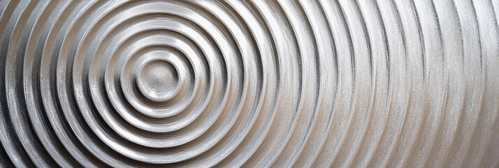 Abstract close-up of circular patterns in a metallic surface Generative AI