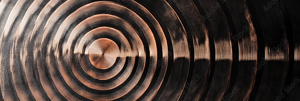 Poster Abstract close-up of concentric patterns in metal Generative AI