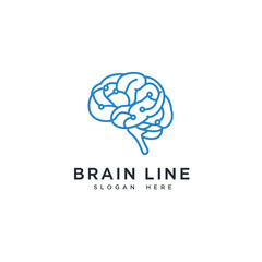 Brain technology logo template, Digital abstract logos for creative innovation. digital brain. brain hub logo design. brain connection logo vector icon