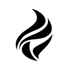 Modern abstract black and white vector logo featuring sleek, curved shapes with sharp edges, designed for branding, corporate identity, and digital projects