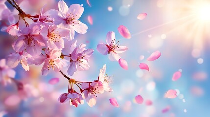 Blossoming Splendor: Realistic & Breathtaking Cherry Blossoms in Spring – Captivating Branches for Tourism Posters, Graphic Design & Scenic Masterpieces
