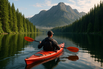 Kayaking on a Serene Mountain Lake A Solo Adventure in Nature