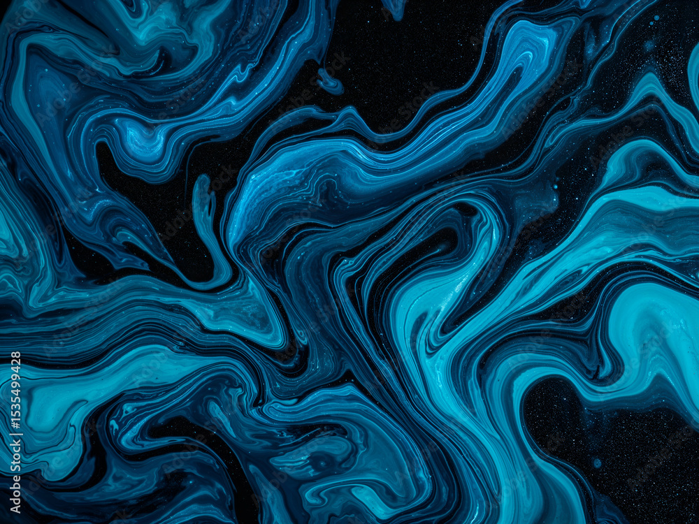 Poster mesmerizing fluidity, an abstract composition showcasing vibrant swirling patterns of fluid motion i