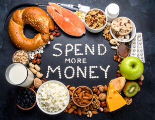 Doctor suggesting spending more money on new obesity drugs with healthy food around