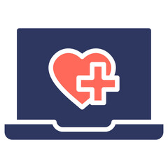Online Health glyph color icon