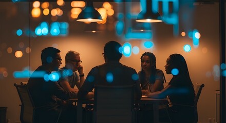 Reunión formal de negocios, conferencia, discusión con un compañero de trabajo, accionista o cliente, concentración de ideas privadas, análisis de datos, informes, empresarios que trabajan juntos para