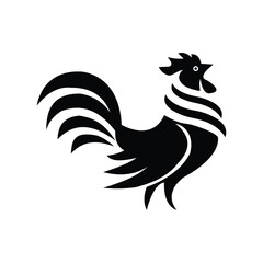 Obraz premium black and white rooster