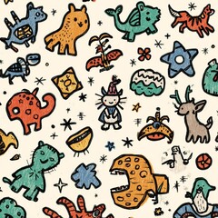 Obraz premium seamless pattern with animals