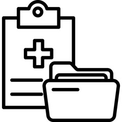 Medical File line icon