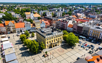 Architecture of Ostrow Wielkopolski old town, Poland