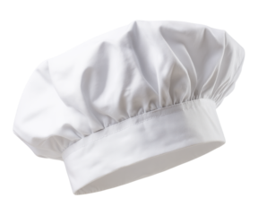 White chef hat isolated on png transparent background
